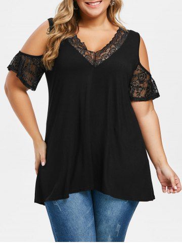 [19% OFF] Plus Size Asymmetric Splatter Paint T-Shirt | Rosegal