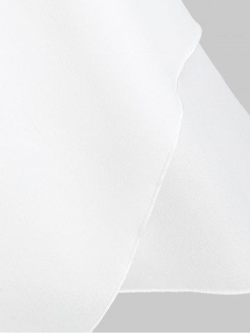 

Asymmetric Backless Overlap Spaghetti Strap Top, White