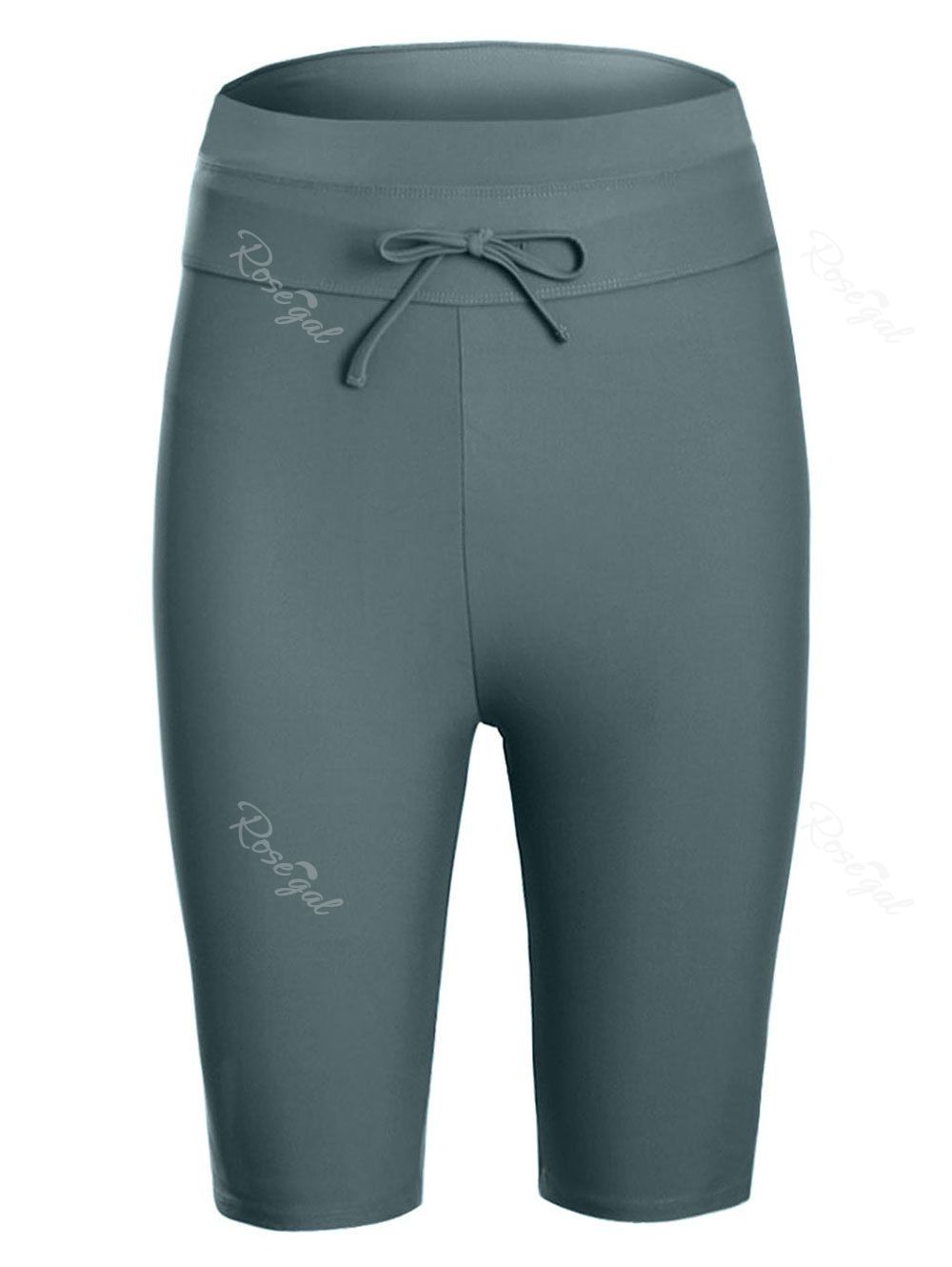 

Plus Size Drawstring Knee Length Swim Pants, Slate gray