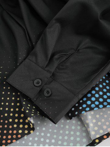 

Colorful Splatter Painting Polka Dots Print Casual Shirt, Multi