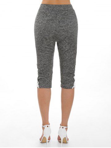 

Heather Applique Capri Pants, Dark gray