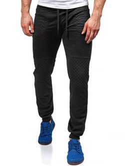 Drawstring Design Leisure Style Jogger Pants - BLACK - XS