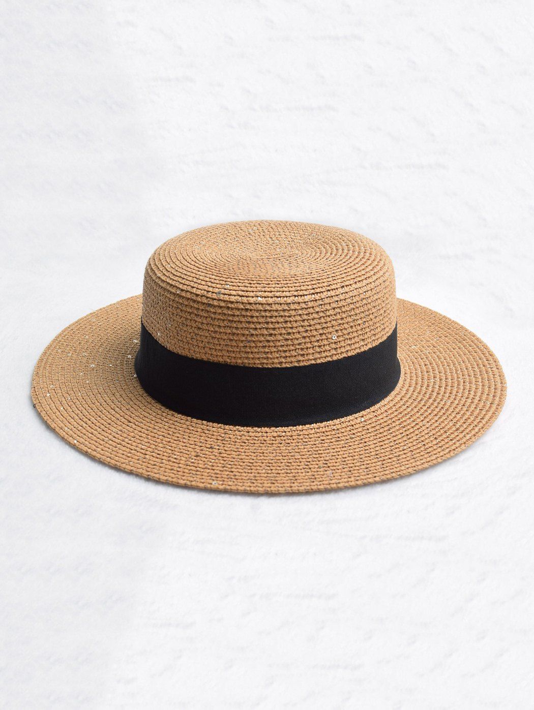 

Strap Design Straw Sun Hat, Camel brown