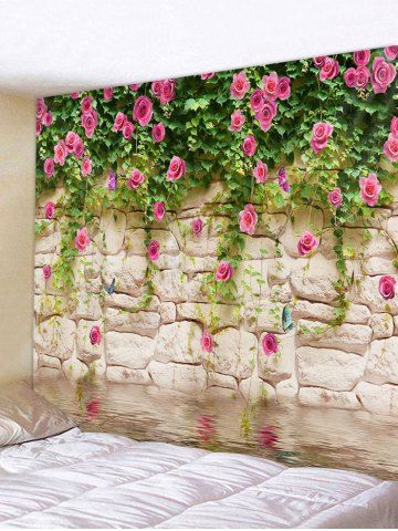 

Waterside Flowers Vine Print Tapestry Wall Hanging Art Decoration, Multi-a