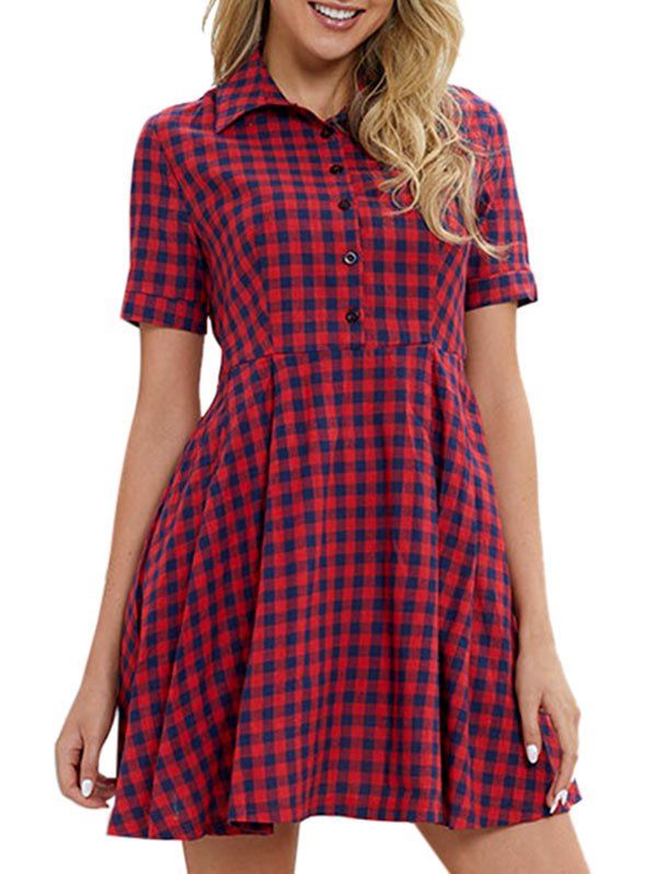 button skater dress