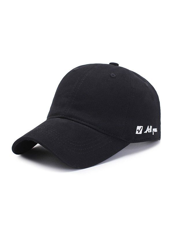 

Adjustable Letter Embroidered Graphic Baseball Hat, Black
