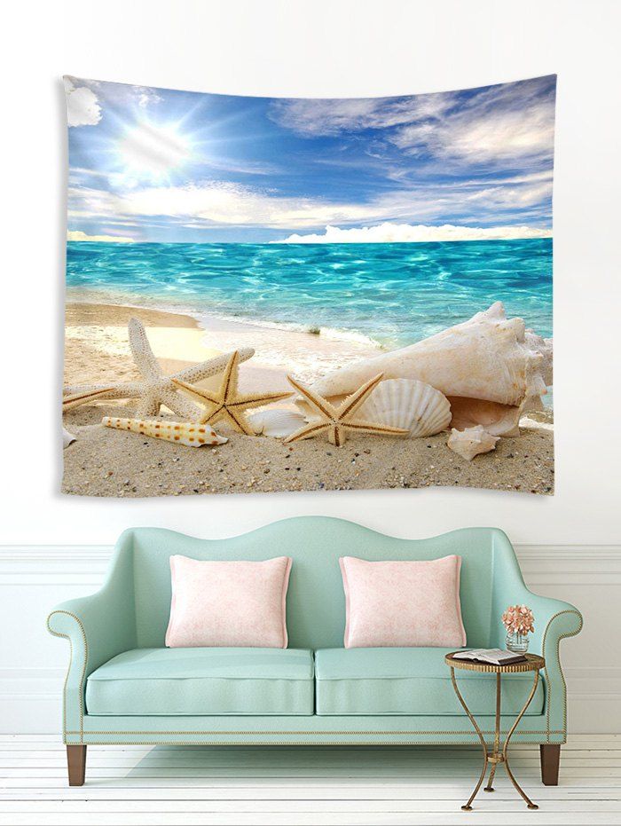 Beach Starfish Sea 3d Print Wall Tapestry