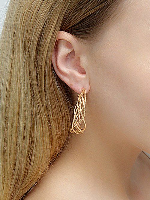 

Chic Stylish Ring Hoop Earrings, Gold