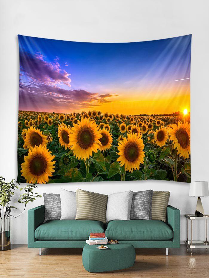 

Sunflower Sunset Pattern Tapestry, Golden brown