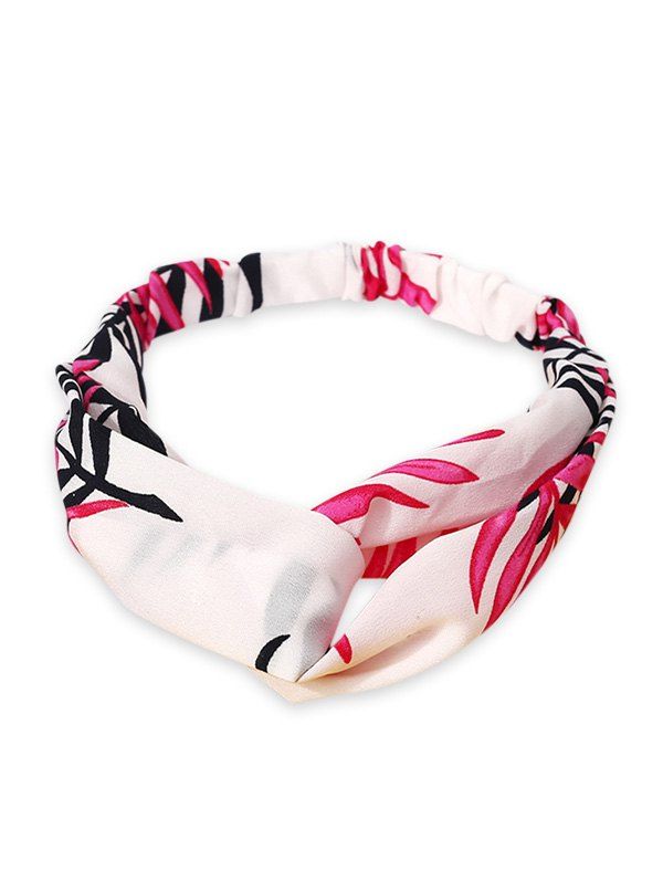 

Leaf Printed Elastic Hair Band, Pink