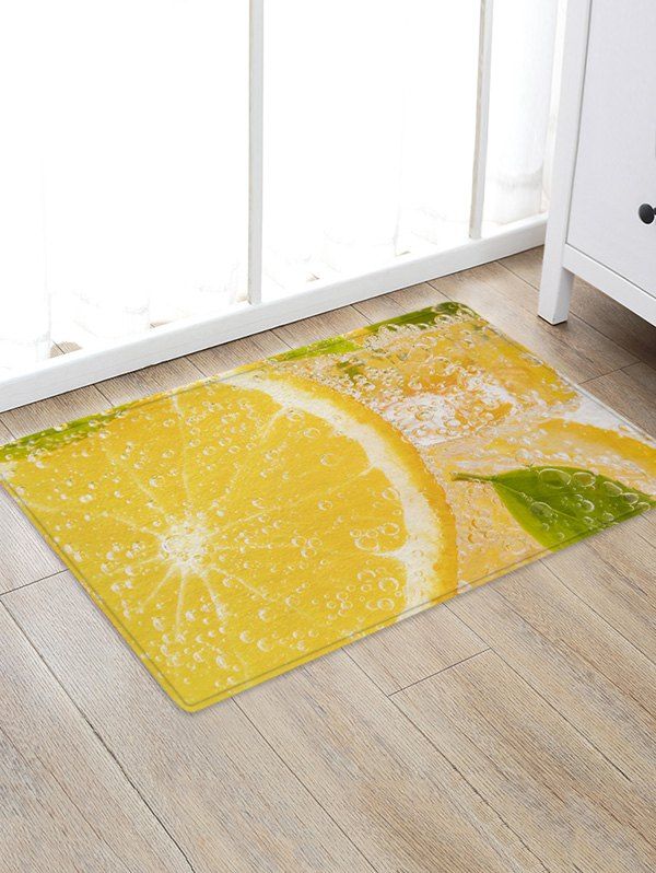 

Lemon Water Drink 3D Print Floor Rug, Sun yellow