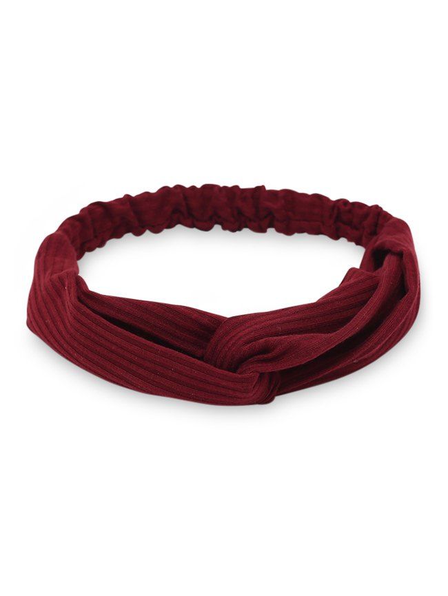 

Solid Color Casual Elastic Hair Band, Red wine