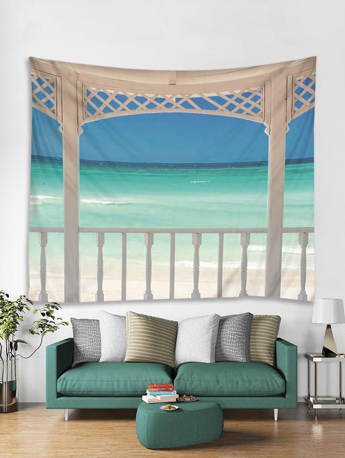 

3D Beach Pattern Tapestry, Multi-a