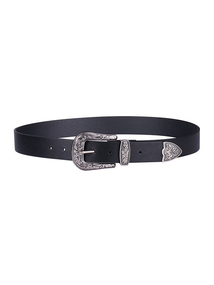 

PU Alloy Buckle European Waist Belt, Natural black