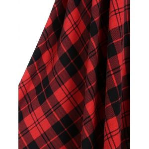 

Plus Size Handkerchief Hooded Plaid Midi Dress, Multi