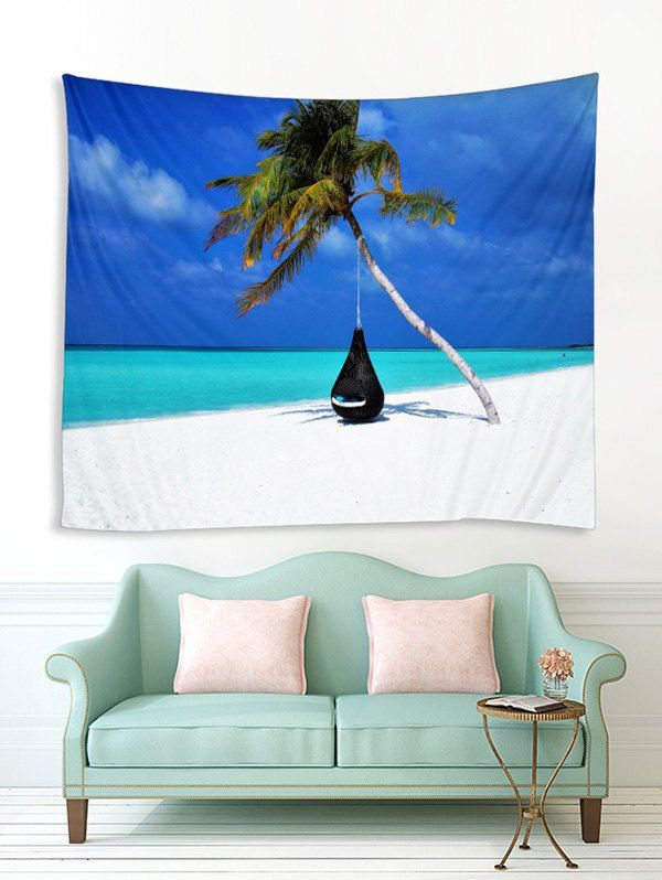 54 Off Seaside Paml Tree Print Tapestry Wall Hanging Art