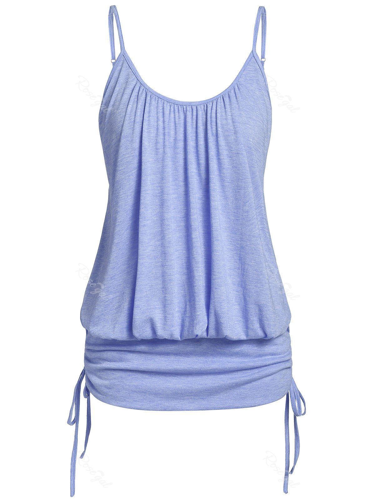 

Plus Size Cami Ruched Space Dye Tank Top, Light slate blue