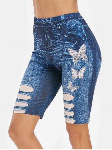 [59% OFF] Camo Print Broken Hole Jeans | Rosegal