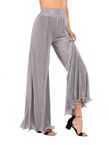 

Pleated High Waisted Loose Pants, Platinum