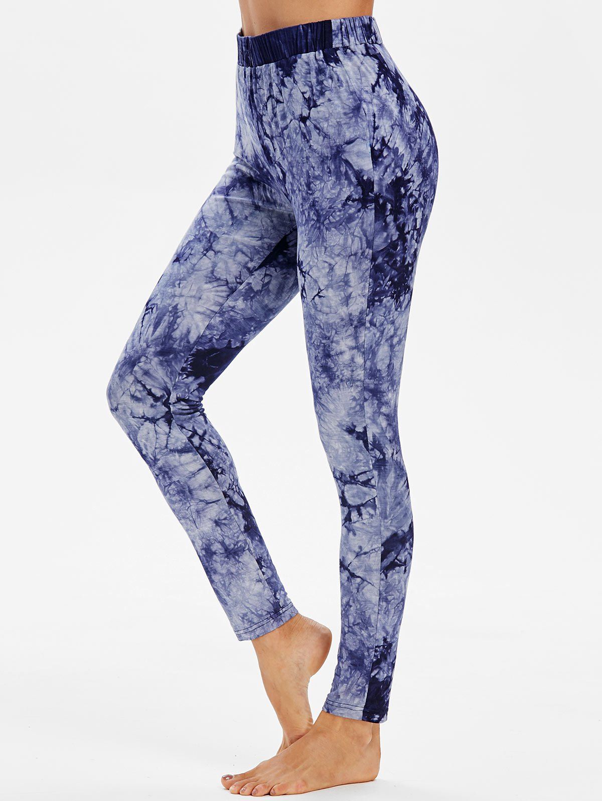 

Tie Dye Elastic Waist Skinny Leggings, Lapis blue