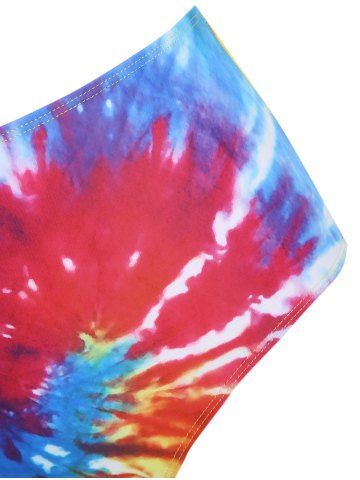 Twist Front Tie Dye Padded Tankini Swimsuit