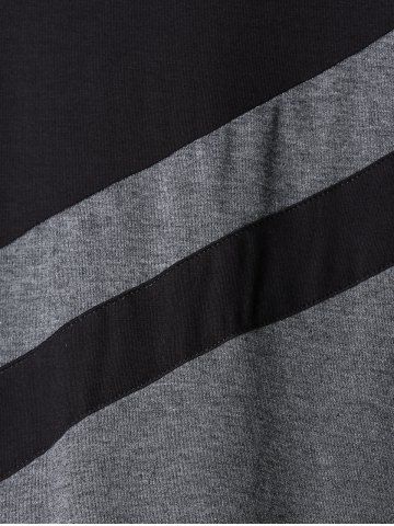 Plus Size Two Tone Curved T-shirt, Black