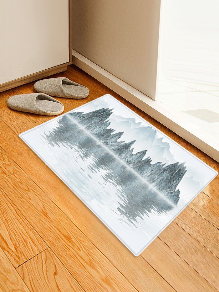 

Landscape Painting Printed Floor Rug, Gray cloud