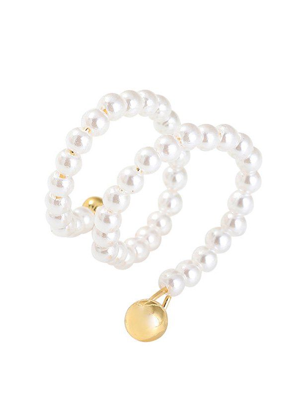 

Artificial Pearl Cuff Ring, White