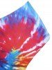 Twist Front Tie Dye Padded Tankini Swimsuit -  