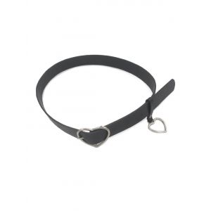

Heart Hollow Buckle PU Belt, Silver
