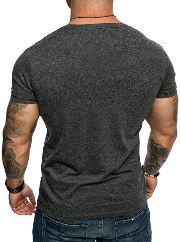 

Solid Color Pocket Design Short Sleeves T-shirt, Carbon gray