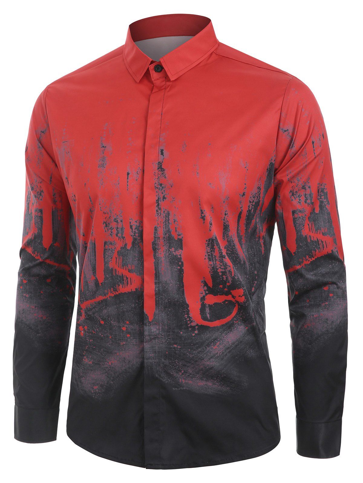 

Novelty Print Long Sleeves Shirt, Black