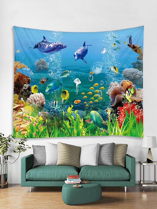 

Sea World Print Art Decoration Wall Tapestry, Multi-a