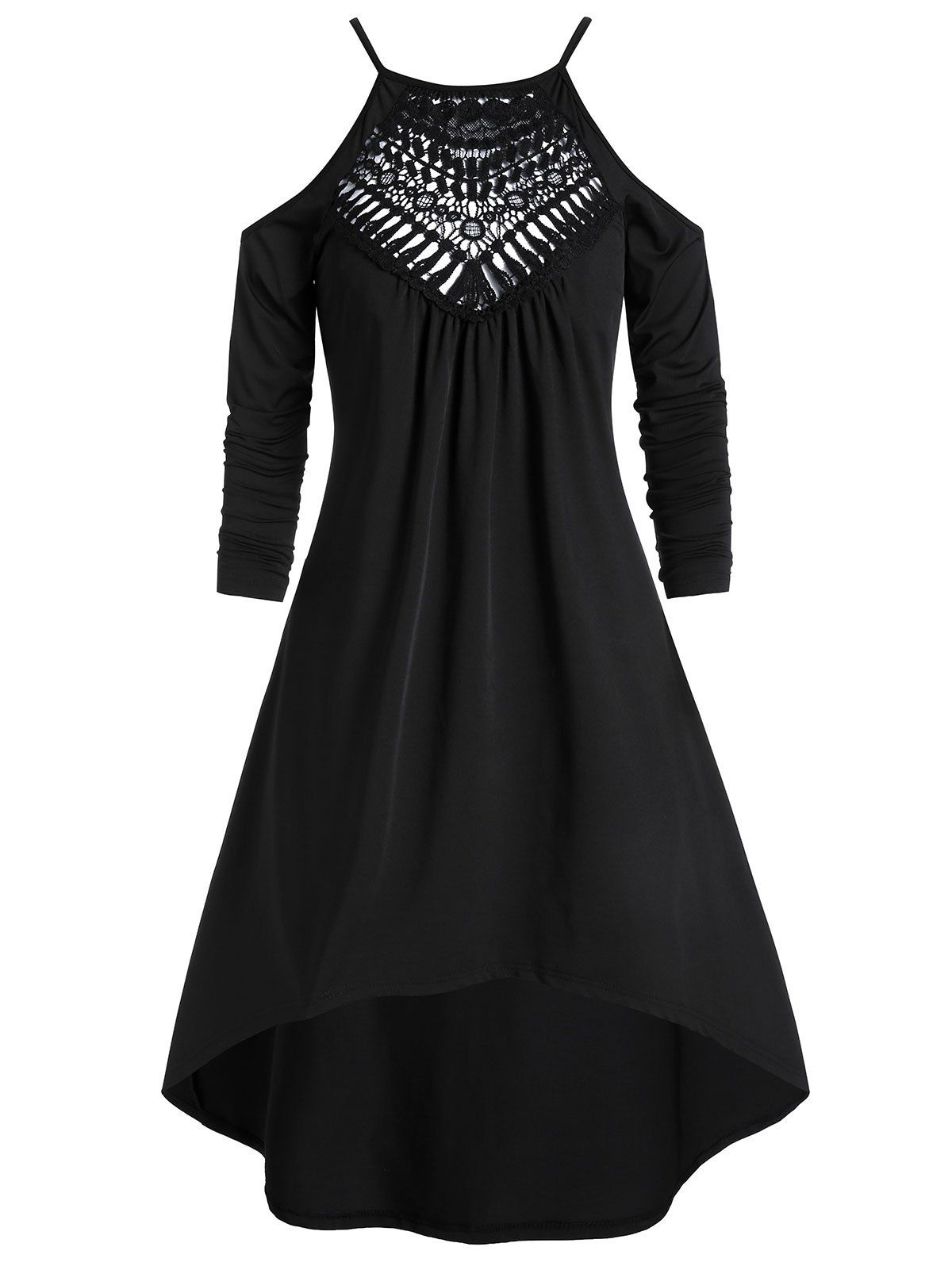 

High Low Cami Cold Shoulder T Shirt, Black