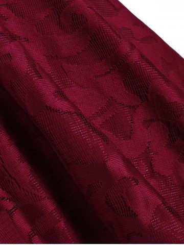 

Off Shoulder Lace Dip Hem Prom Dress, Red wine