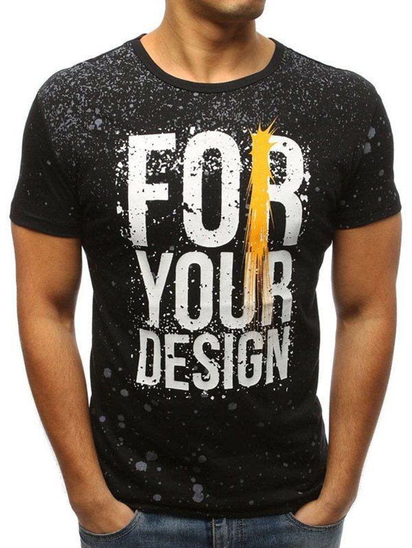

For Your Design Painting Print Short Sleeve T-shirt, Black