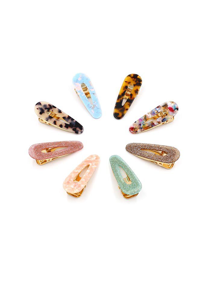 

8Pcs Fresh Leopard Water Drop Hairgrip Set, Multi