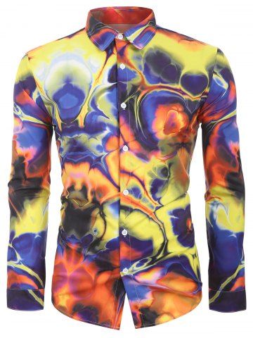 

Symmetry Printed Long Sleeves Shirt, Multi-a