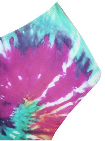 Twist Front Tie Dye Padded Tankini Swimsuit