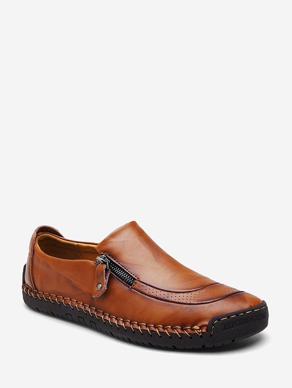

Casual Soft Leather Solid Shoes, Light brown