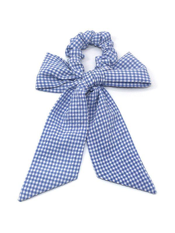 

Plaid Pattern Bowknot Design Hairband, Sky blue