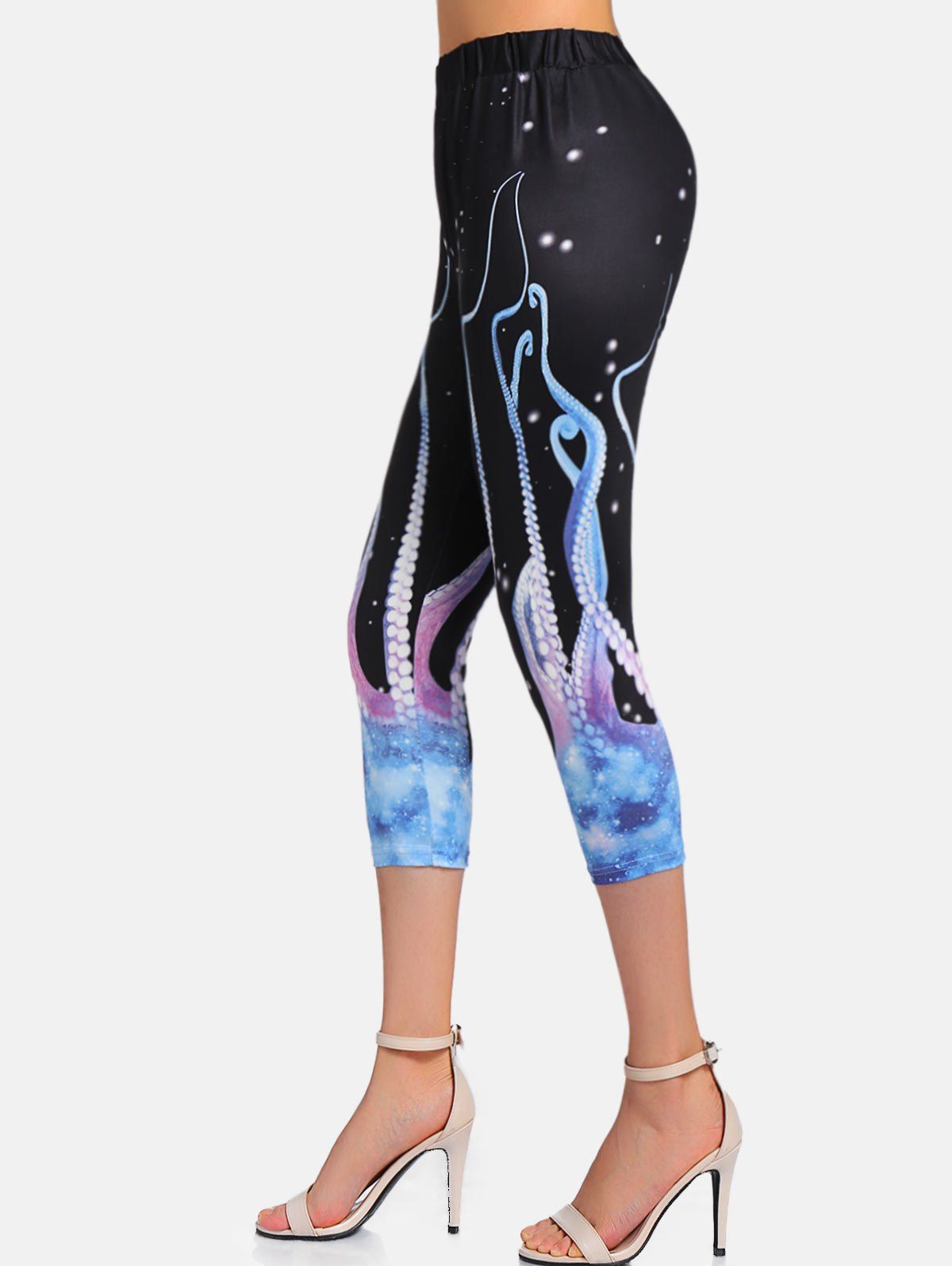 

Capri Printed High Waist Pants, Midnight blue