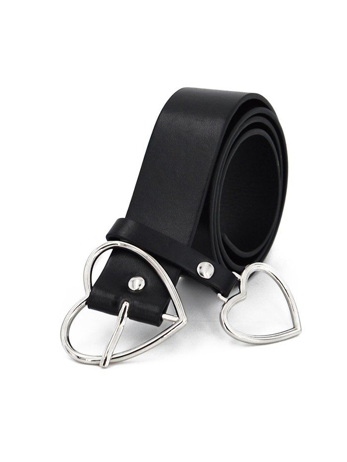 

Heart Shape Decoration Waist Belt, Silver