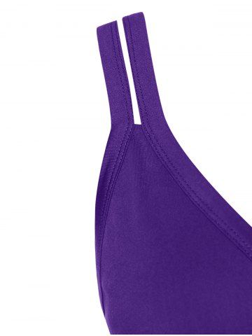 

Criss Cross Plus Size Asymmetrical Cami Top, Dark violet