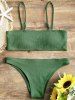 Ensemble Bikini Bandeau Côtelé - Vert M