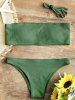 Ensemble Bikini Bandeau Côtelé - Vert M