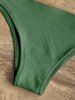 Ensemble Bikini Bandeau Côtelé - Vert M