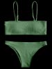 Ensemble Bikini Bandeau Côtelé - Vert M