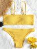 Ensemble Bikini Bandeau Côtelé - Jaune M