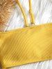 Ensemble Bikini Bandeau Côtelé - Jaune M